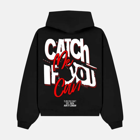 CATCH ME IF YOU CAN artwork on a hoodie