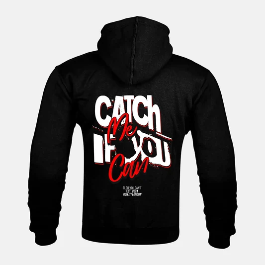 CATCH ME IF YOU CAN artwork on a Kevlar armoured zip hoodie