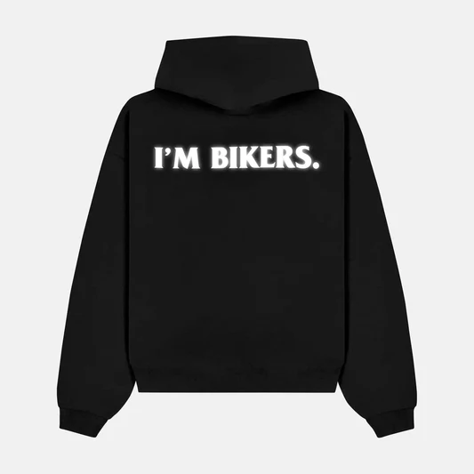 I'M BIKERS artwork on a hoodie