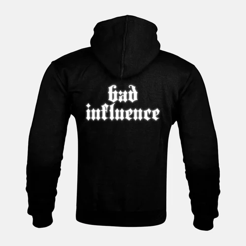 Reflective BAD INFLUENCE artwork on a Kevlar armoured zip hoodie