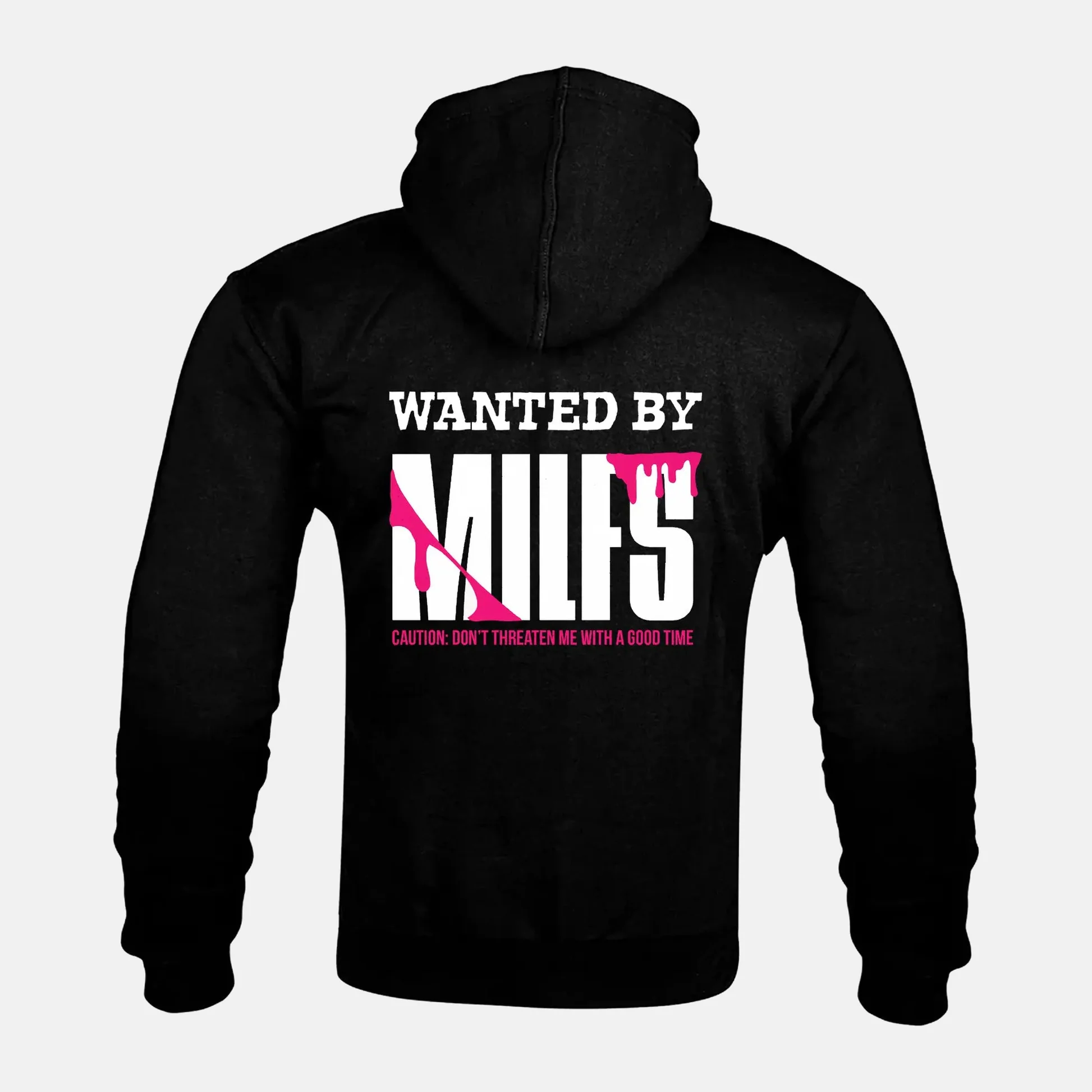 WANTED BY MILFS artwork on a Kevlar armoured zip hoodie