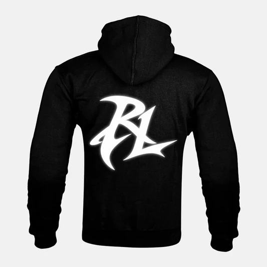 Reflective RUN IT MONOGRAM back print on a Kevlar armoured zip hoodie