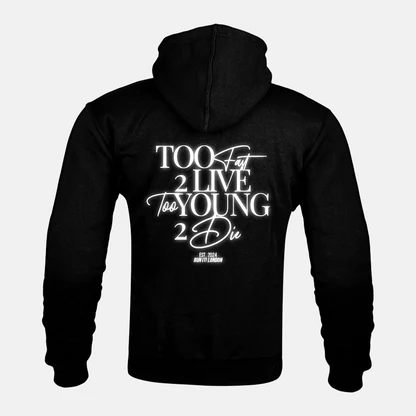 TOO FAST 2 LIVE TOO YOUNG 2 DIE armoured back — reflective print