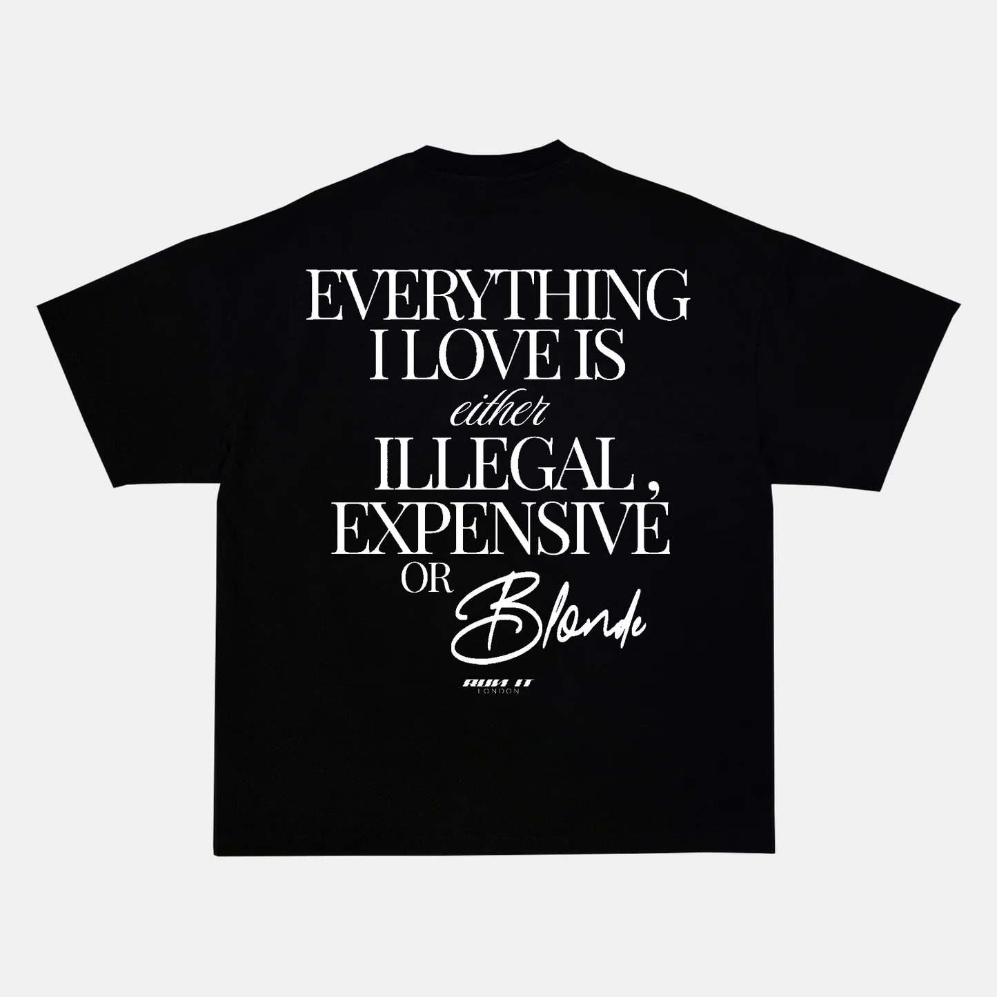 Print on the back of a white t-shirt