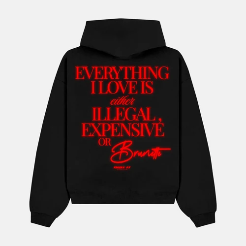 Reflective print on the back of a red hoodie