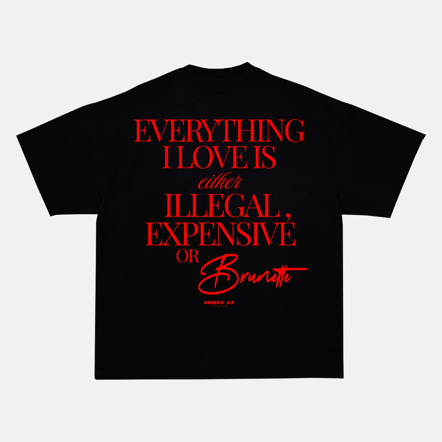 Print on the back of a red t-shirt