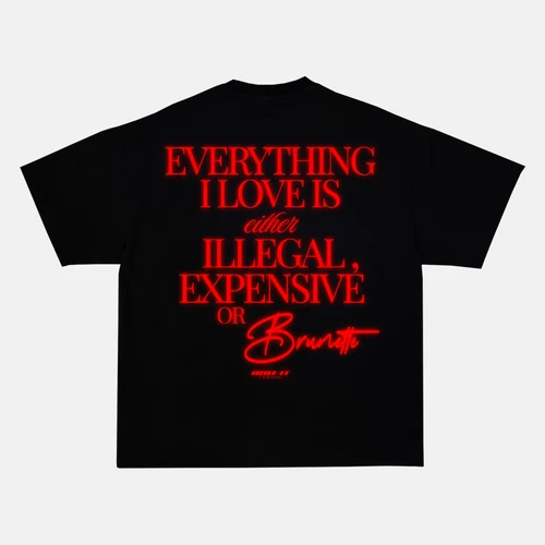 Reflective print on the back of a red t-shirt