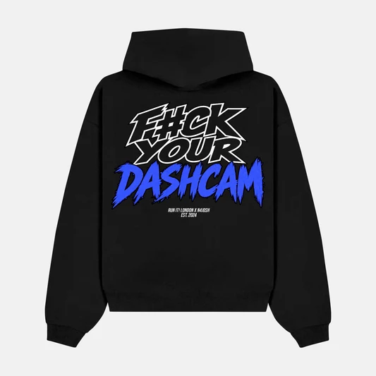 F*CK UR DASHCAM (BLUE) X N4JOSH Hoodie back-non-reflective