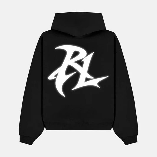 Reflective RUN IT MONOGRAM back print on a hoodie