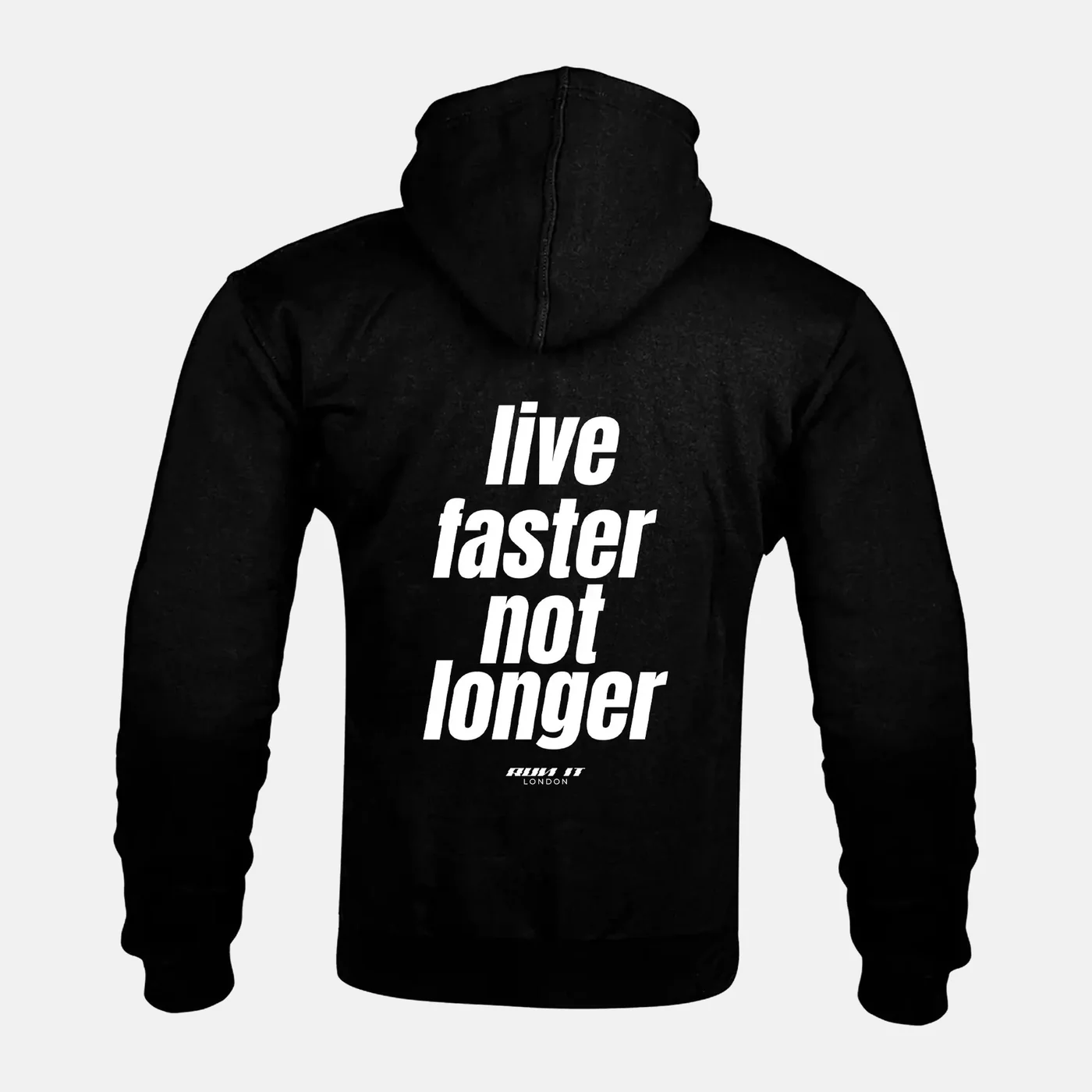 Preview of your personalised LIVE FASTER NOT LONGER Kevlar Armoured Zip Hoodie