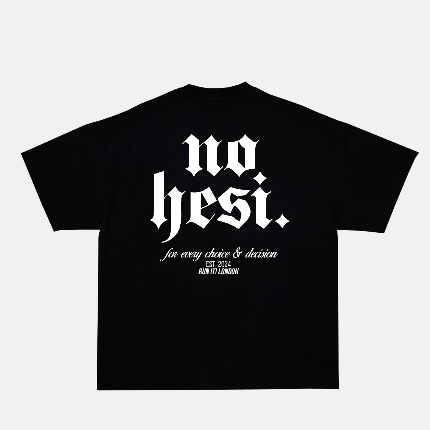 NO HESI artwork on a t-shirt