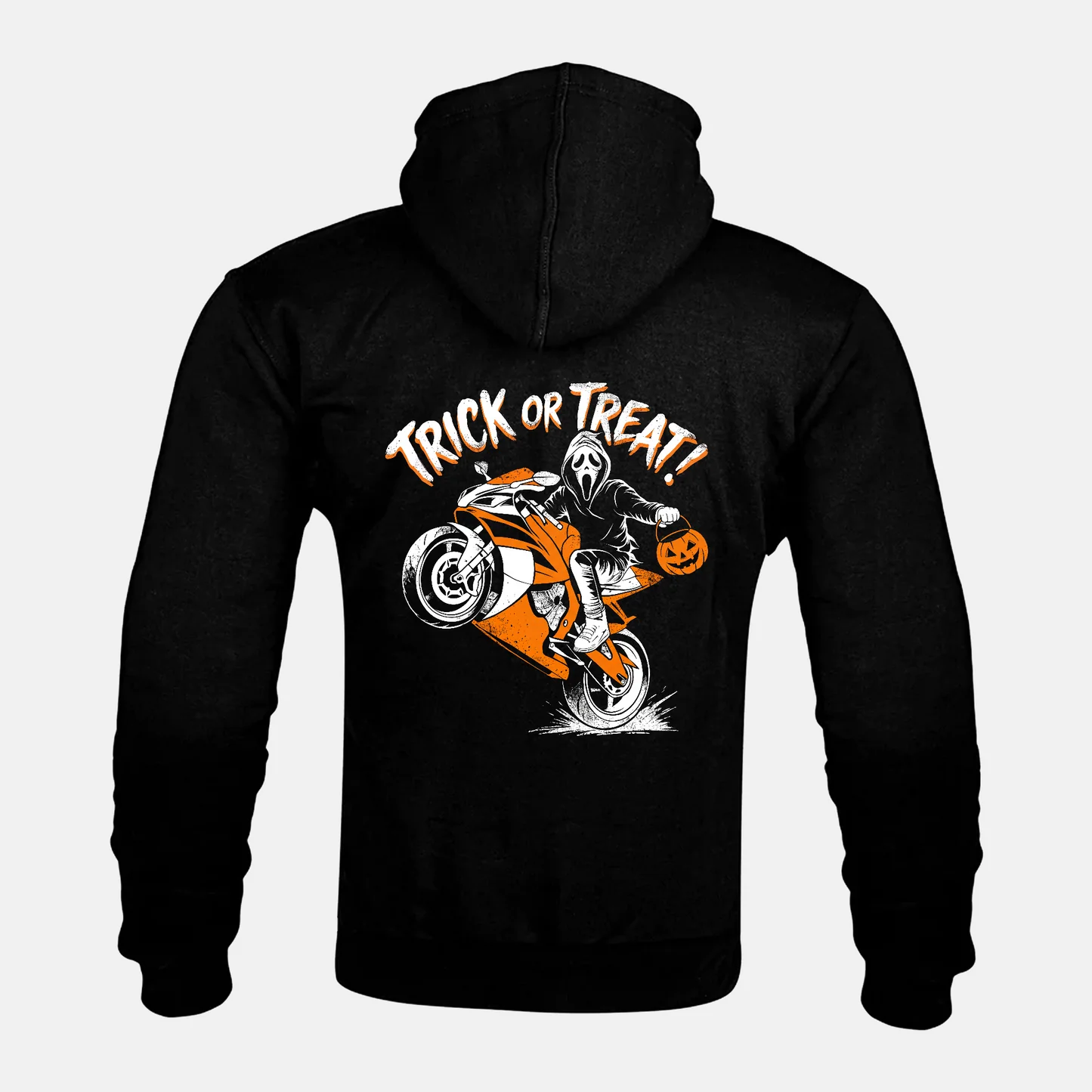 TRICK OR TREAT! MASKED RIDER back print on a Kevlar armoured zip hoodie