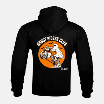 GHOST RIDERS CLUB back print on a Kevlar armoured zip hoodie
