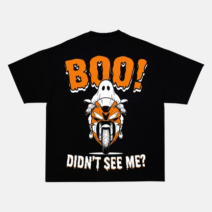 BOO! DIDN'T SEE ME? GHOST RIDER back print on a t-shirt