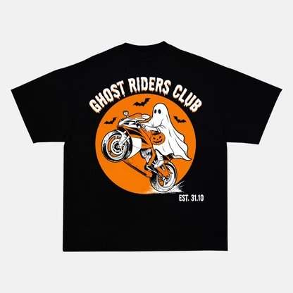GHOST RIDERS CLUB back print on a t-shirt