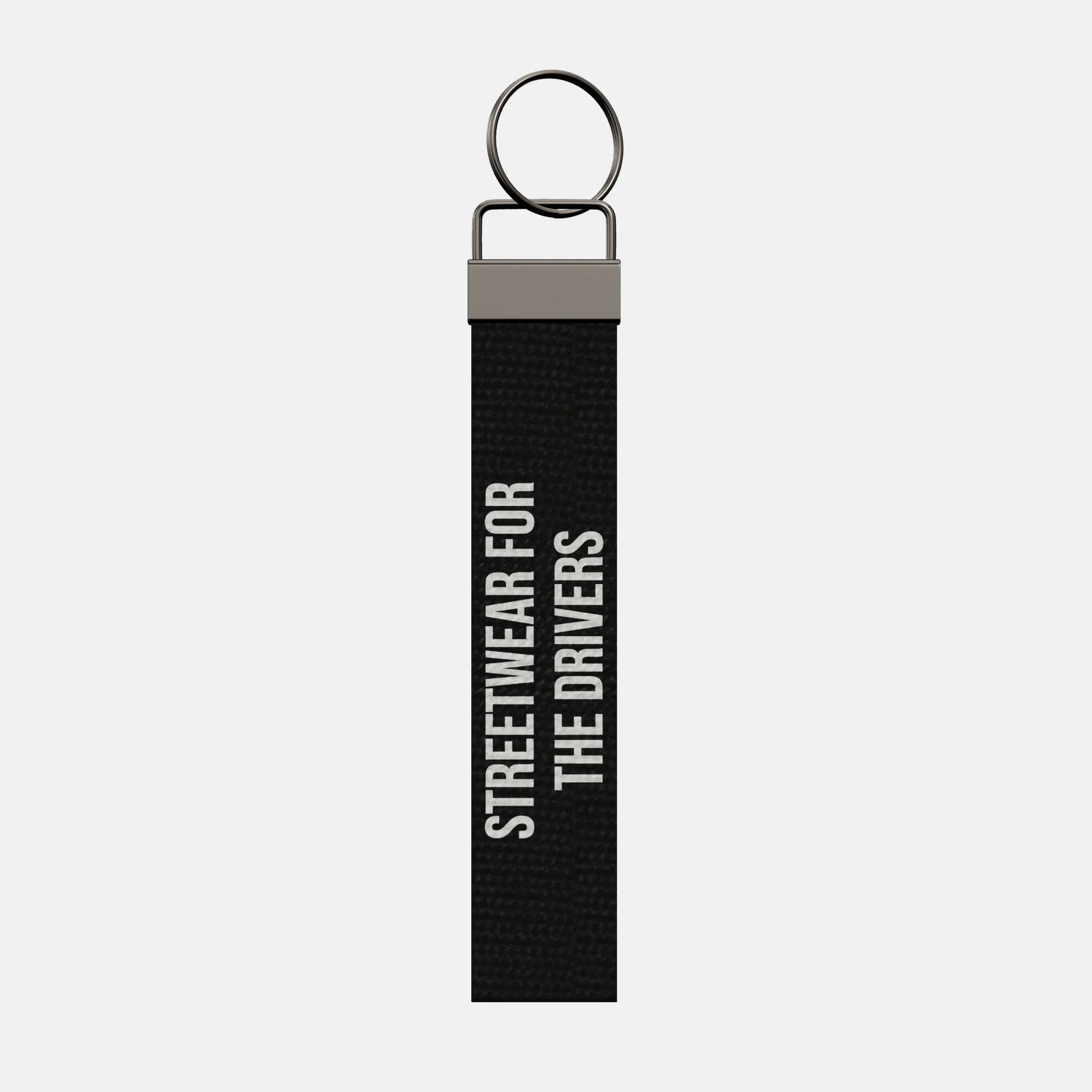 STREETWEAR FOR THE DRIVERS Keychain, front: STREETWEAR FOR THE DRIVERS in white print