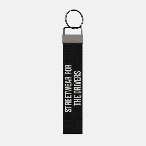 STREETWEAR FOR THE DRIVERS Keychain, front: STREETWEAR FOR THE DRIVERS in white print