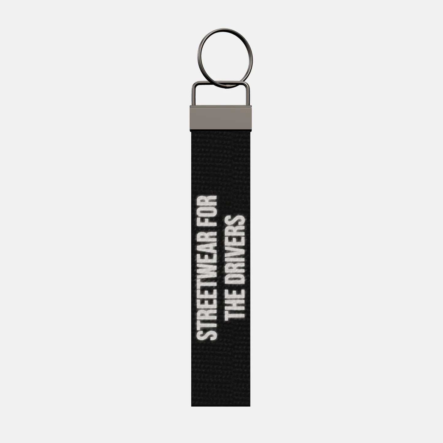 STREETWEAR FOR THE DRIVERS Keychain, front: STREETWEAR FOR THE DRIVERS in reflective print