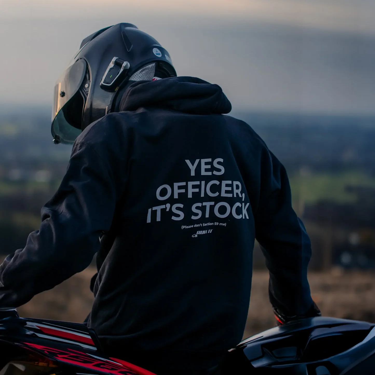 YES OFFICER, IT'S STOCK artwork on a hoodie