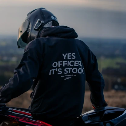 YES OFFICER, IT'S STOCK artwork on a hoodie