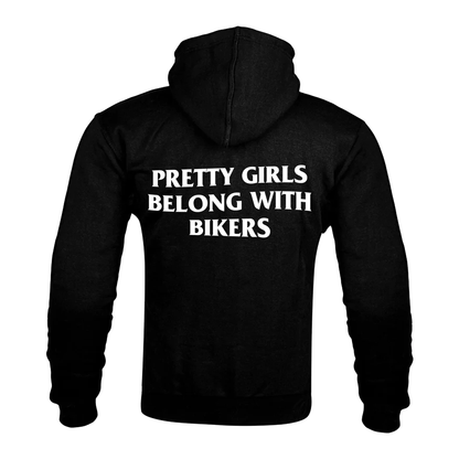 "Pretty Girls Belong With Bikers" Kevlar Armoured Zip Hoodie