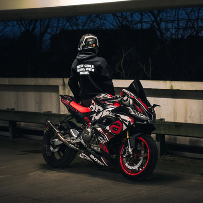 "PRETTY GIRLS BELONG WITH BIKERS" Hoodie RunIt!
