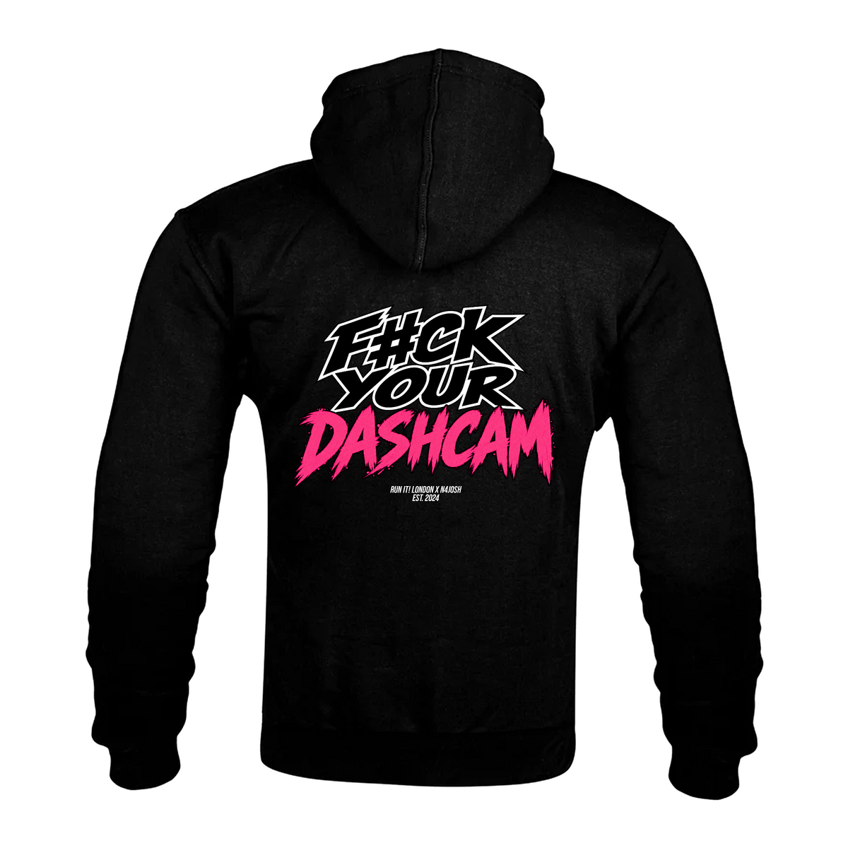 F*CK UR DASHCAM (PINK) X N4JOSH Kevlar Armoured Zip Hoodie F_CK UR DASHCAM PINK non-reflective back