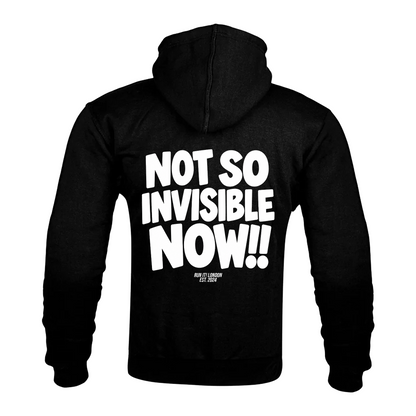 NOT SO INVISIBLE NOW Kevlar Armoured Zip Hoodie back-non-reflective
