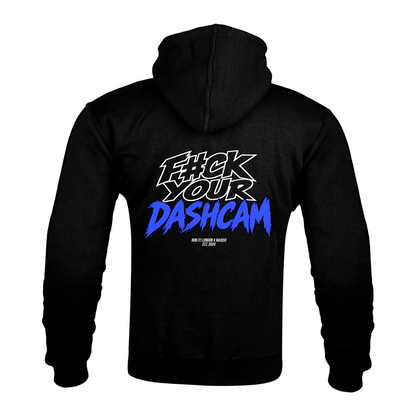 F*CK UR DASHCAM (BLUE) X N4JOSH Kevlar Armoured Zip Hoodie back-non-reflective