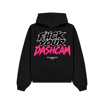F*CK UR DASHCAM (PINK) X N4JOSH Hoodie F_CK UR DASHCAM PINK non-reflective back