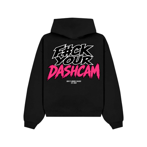 F*CK UR DASHCAM (PINK) X N4JOSH Hoodie F_CK UR DASHCAM PINK non-reflective back