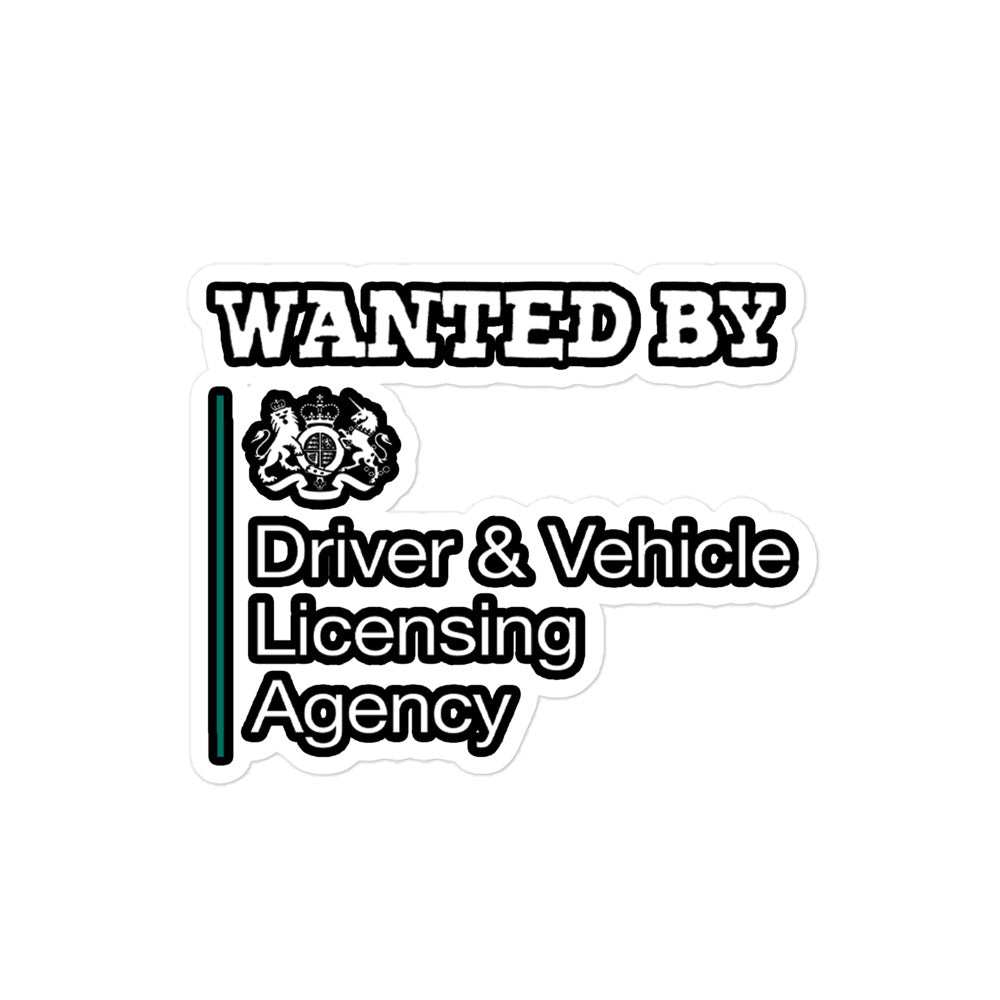 Wanted By DVLA Sticker