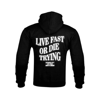 "LIVE FAST OR DIE TRYING" Kevlar Armoured Zip Hoodie RunIt!